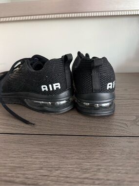 Black 'AIR' Knit Sneakers with Visible Air Sole